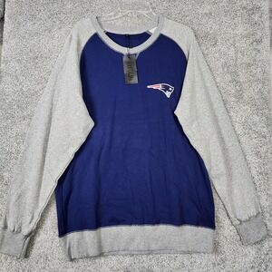 New England Patriots Sweatshirt Mens Large Blue NFL Football AISDLIN Crewneck